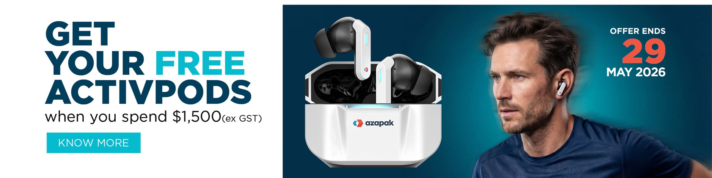 FREE Azapak ActivPods Earphones (Apr-May 26)