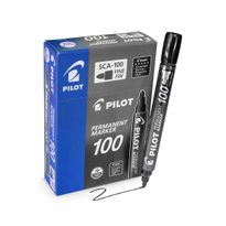 Pilot SCA-100 Permanent Marker Pens Bullet Point Black 12/pk