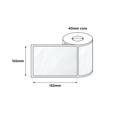 Direct Thermal Labels 40mm Core 102x152mm White 300/RL