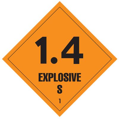 Labels EXPLOSIVE 1.4 100x100mm 500/Roll