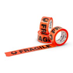 Tape FRAGILE Orange/Black 48mmx66m