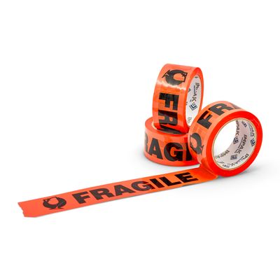 FRAGILE Printed Tape Orange/Black 48mmx66m