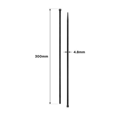 Cable Ties Black UV 300mm x 4.8mm 100/PK