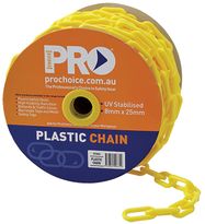 Yellow Plastic Safety Chain 8mm x 25m
