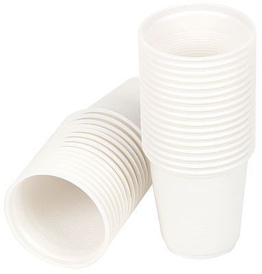 WHITE PLASTIC CUPS 6OZ