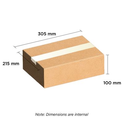 Carton Brown 305x215x100mm (A4 short)