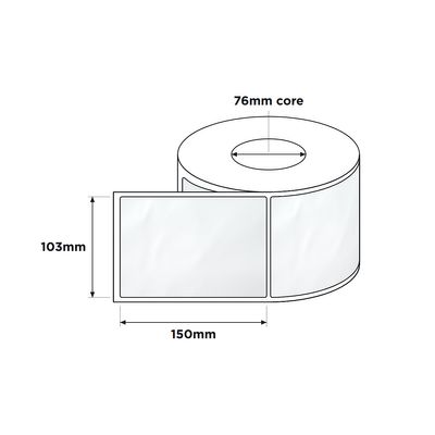 Thermal Transfer Labels 76mm Core 103x150mm White 980/RL