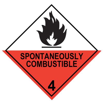 Labels SPONTANEOUSLY COMBUSTIBLE 4 100x100mm (500)
