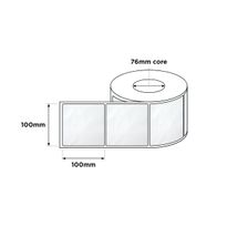 Direct Thermal Labels 76mm Core 100x100mm White 1400/RL