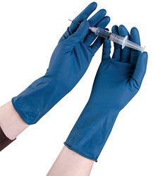 High Risk Latex Gloves Blue PF MEDIUM 50/pk