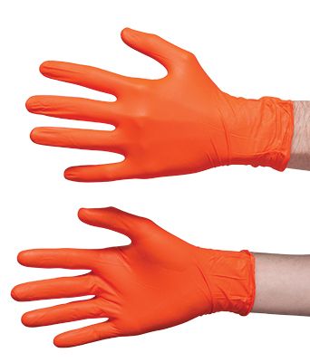 Nitrile Gloves Premium Orange PF SMALL (100)