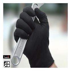 Nitrile Gloves Premium Black PF XLGE (100)