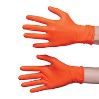 Hi-Vis Orange Nitrile Gloves