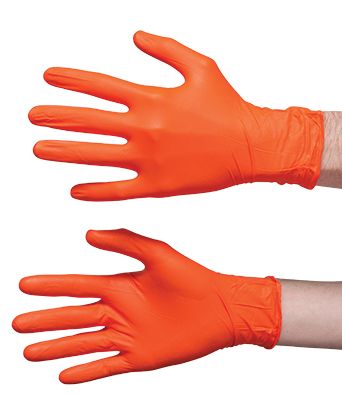 Nitrile Gloves Premium Orange PF XLGE (100)