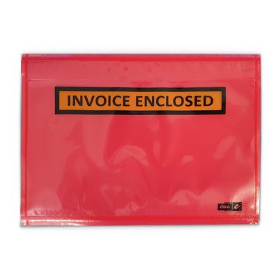 Doculopes INVOICE ENCLOSED A6 125x175mm Red (1000)