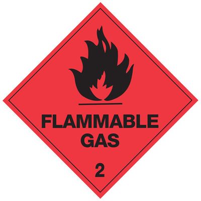 Label Flammable Gas 2 25x25mm 1000/RL