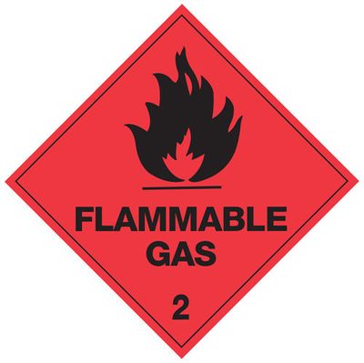 Label FLAMMABLE GAS 2 25x25mm 1000/Roll