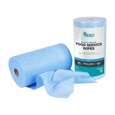 REKO Food Service Wipes Regular BLUE 30x45cm 100/roll