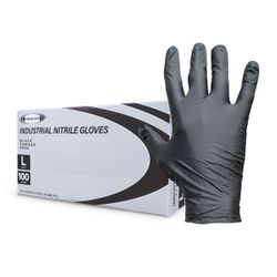Nitrile Gloves Black PF LARGE (100)
