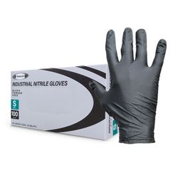 Nitrile Gloves Black PF SMALL (100)