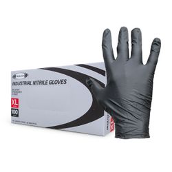Nitrile Gloves Black PF XLGE (100)