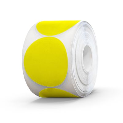 Label; Round 75mm Fluoro Yellow1000/RL