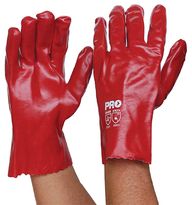 Glove PVC Red Single Dipped Short Cuff 27cm