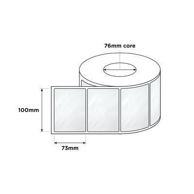 Direct Thermal Labels 76mm Core 100x73mm White 2000/RL
