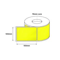 Direct Thermal Labels 76mm Core 100x150mm Yellow 1000/RL