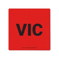 State Label VIC Red 100x100mm 500/RL