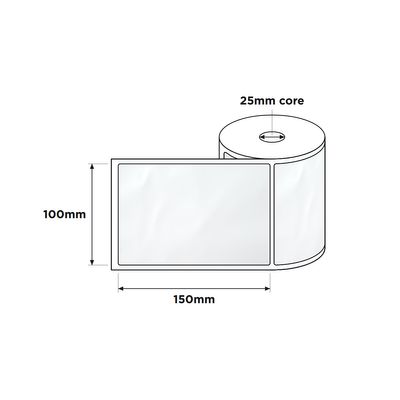 Direct Thermal Labels 25mm Core 100x150mm White 350/RL
