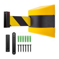 Wall Mounted Retractable Belt Barrier Yellow/Black 10m