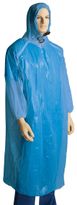 PE Ponchos with Hood One Size Fits All Blue 200/CTN