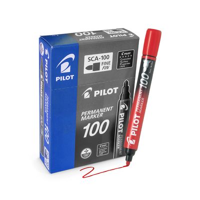 Permanent Markers Pilot&reg; SCA-100 Bullet Red (12)