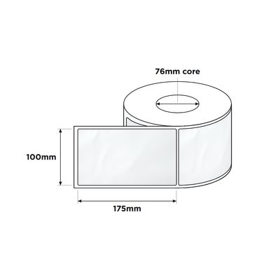 Direct Thermal Labels 76mm Core 100x175mm White 900/RL