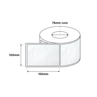 Direct Thermal Labels Freezer Grade 76mm Core 100x150mm White 1000/RL