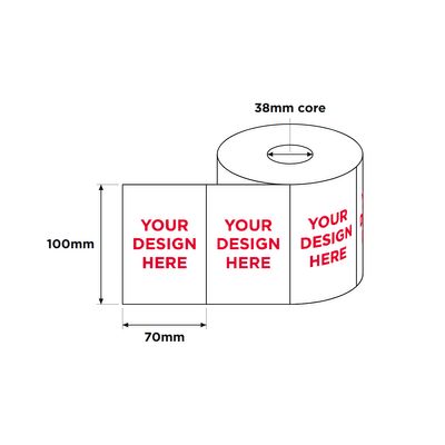 Custom Printed Labels, White, 1 Colour Print, 100mm x 70mm 1000/RL