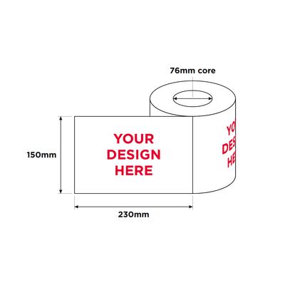 Custom Printed Labels, White, 1 Colour Print, 150mm x 230mm 500/RL