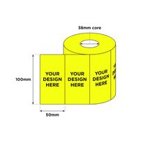 Custom Printed Labels, Fluoro with Black Print, 100mm x 50mm 1000/RL
