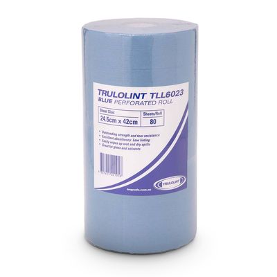 Multipurpose LoLint Wipes Blue 24.5x42cm 80/Roll (6/Ctn)