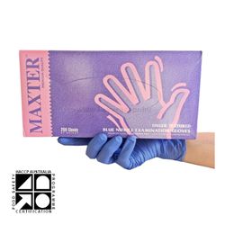 Nitrile Gloves Maxter Blue PF SMALL (200)