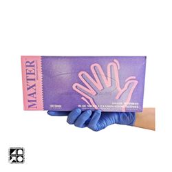 Nitrile Gloves Maxter Blue PF MEDIUM (200)