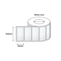 Direct Thermal Labels 76mm Core 100x50mm White 2000/RL
