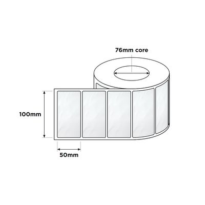 Direct Thermal Labels 76mm Core 100x50mm White 2000/RL