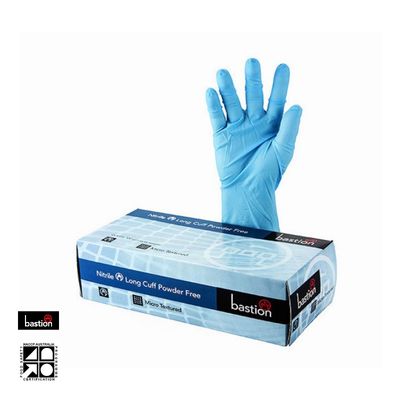 NITRILE GLOVES BLUE LONG CUFF