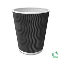 Paper Cup Dual Wall 12oz Black 500/ctn