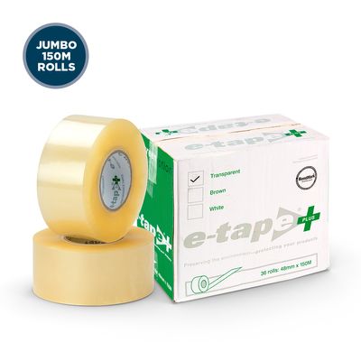 e-tape Plus Packaging Tape  48mmx150m Clear