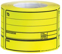 To/From Despatch Label Fluoro Yellow 500/RL