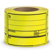 To/From Despatch Label Fluoro Yellow 500/RL