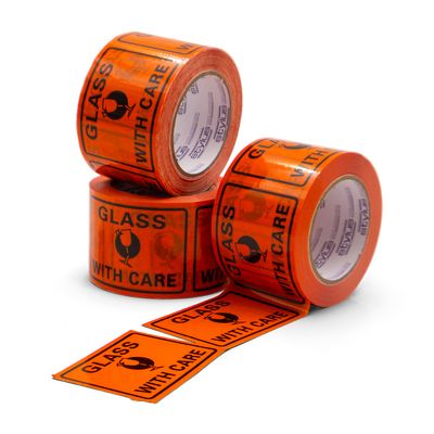 Printed Tape Labels GLASS WITH CARE 500/RL